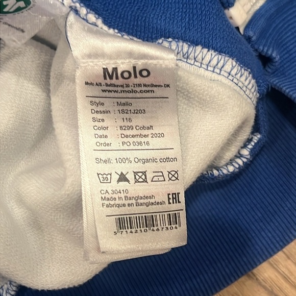 Molo Kids Blue Zip Up Size 6 - Picture 7 of 7